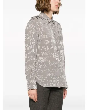 Zadig&Voltaire スローガンプリント シルクシャツ - サムネイル3