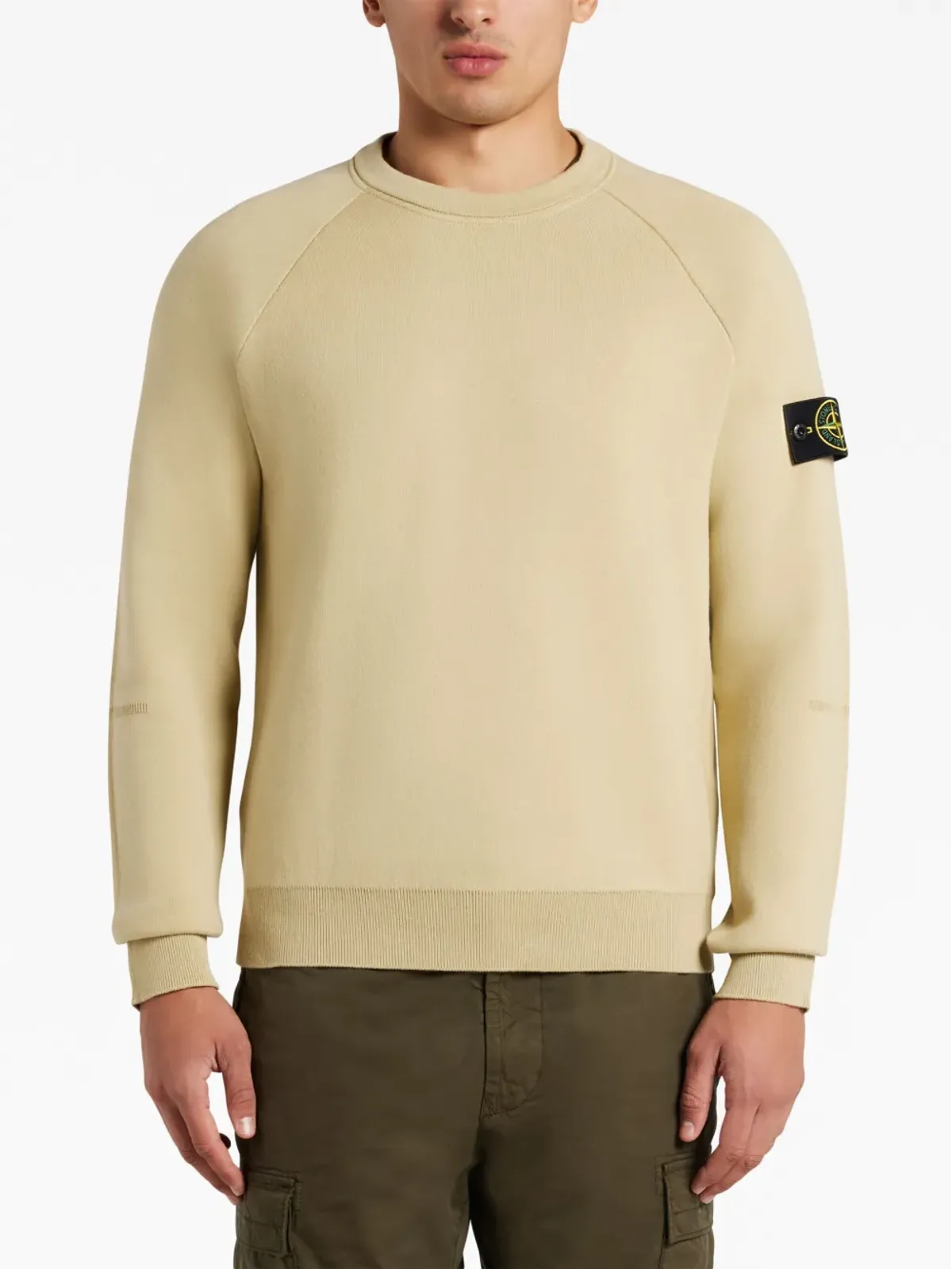 Stone Island コンパス ロゴパッチ ジャージー スウェットシャツ（ベージュ系） - 画像3