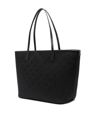 Tory Burch T Monogram ジップ トートバッグ（ブラック） - サムネイル3