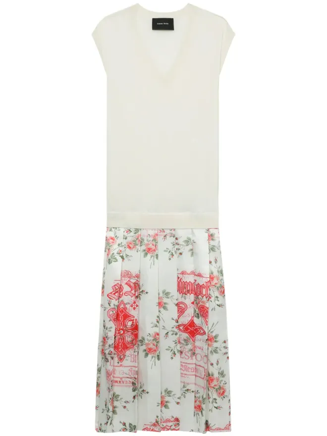 Simone Rocha Simone Rocha panelled wool-silk sleeveless dress - Whiteの商品画像