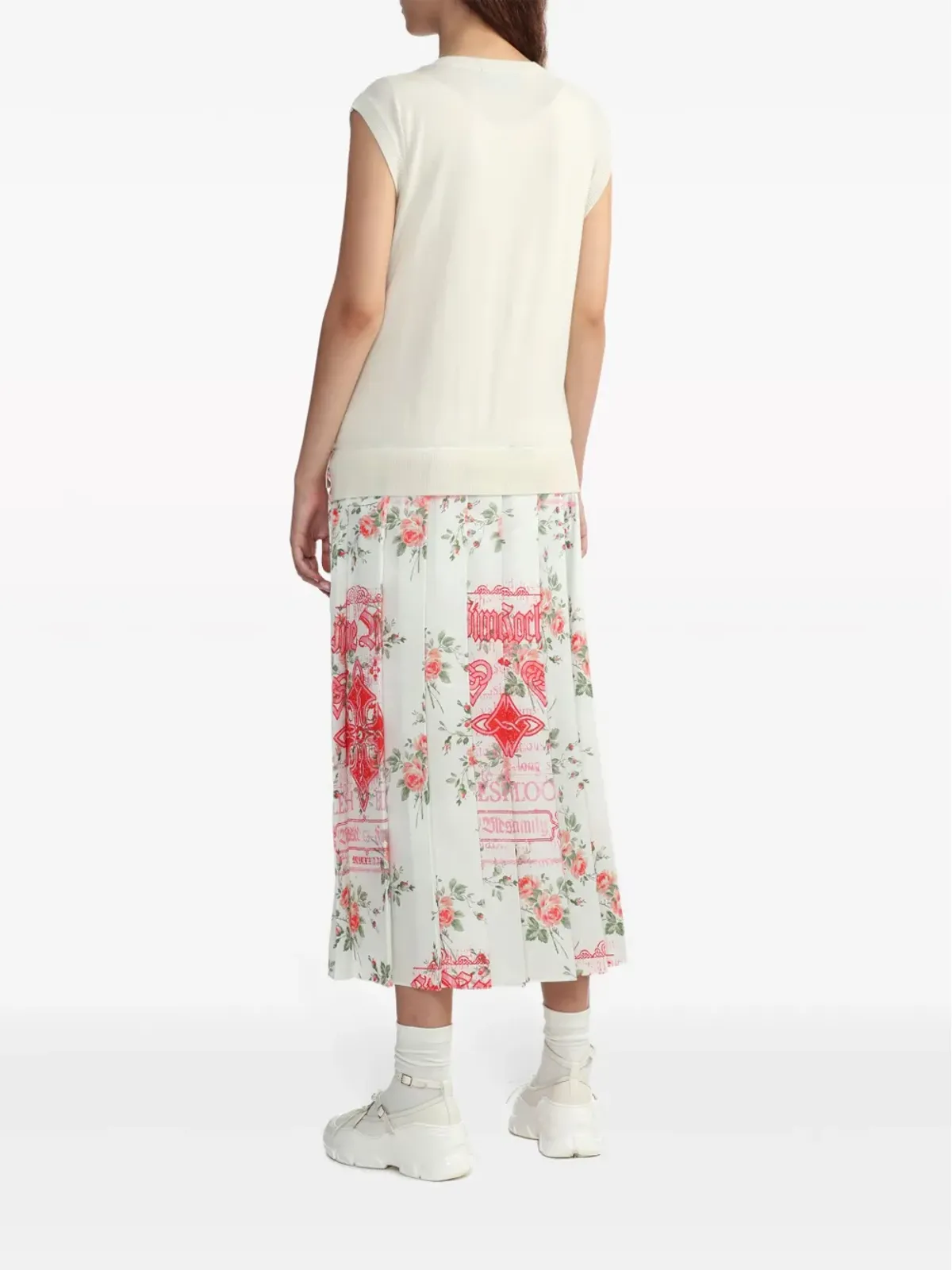 Simone Rocha panelled wool-silk sleeveless dress - White - 画像4