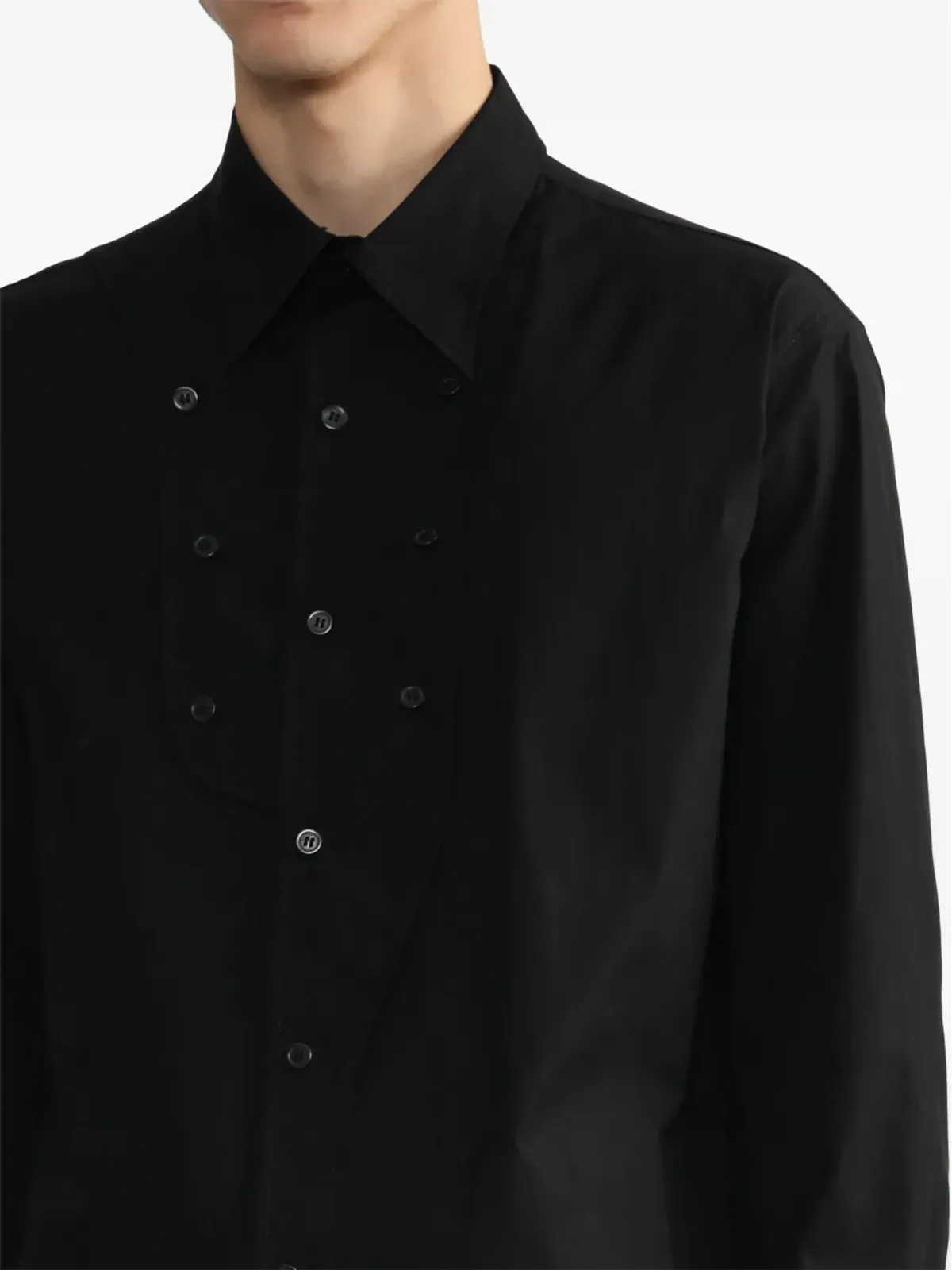Yohji Yamamoto 長袖ボタン付きコットンシャツ - 画像5