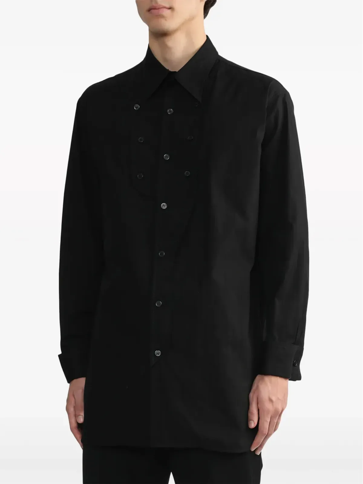 Yohji Yamamoto 長袖ボタン付きコットンシャツ - 画像3