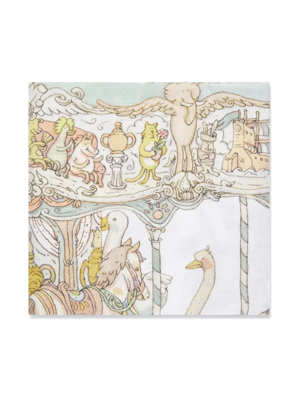 Atelier Choux Carouselプリント コットンブランケット - 画像2