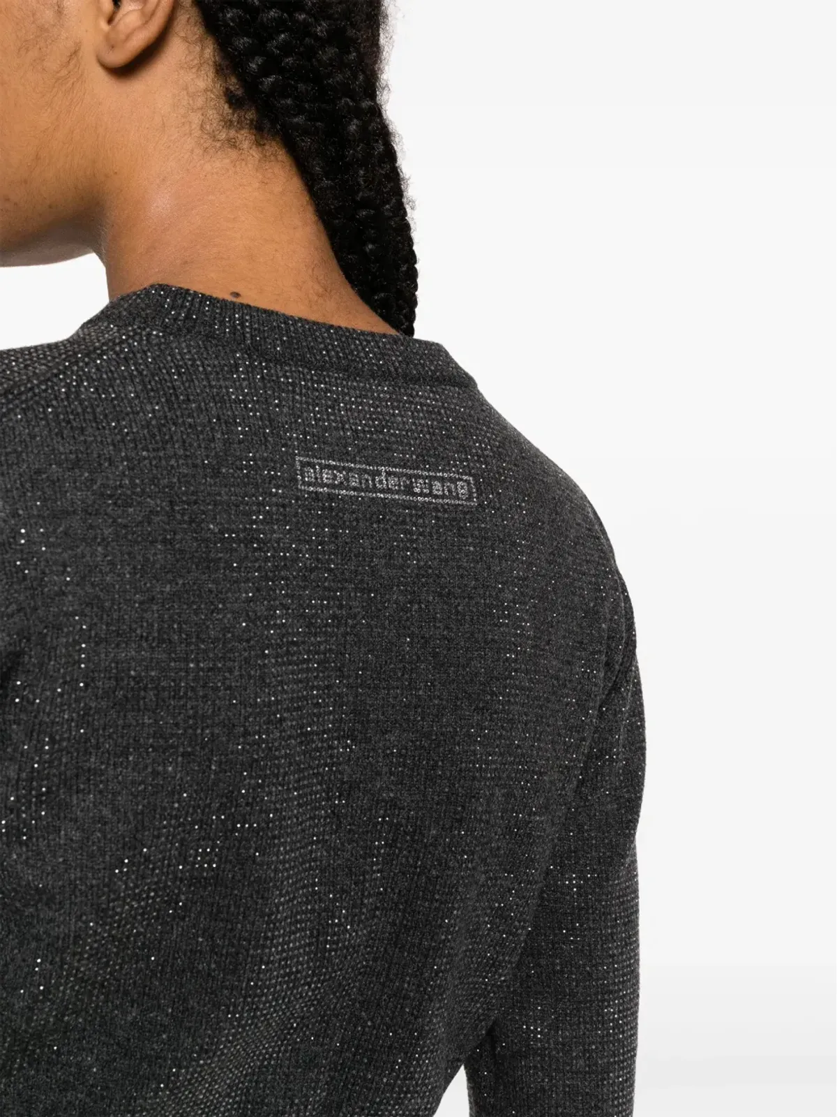 Alexander Wang ハイシャイン クロップドカーディガン（グレー） - 画像5