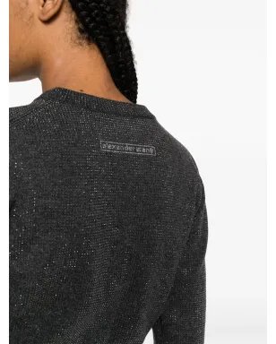 Alexander Wang ハイシャイン クロップドカーディガン（グレー） - サムネイル5
