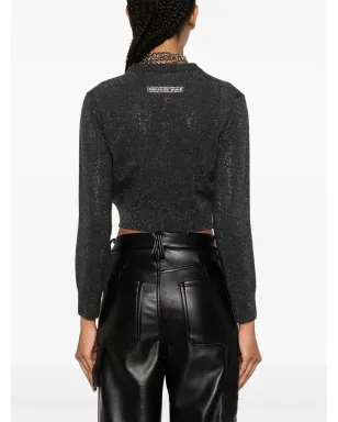 Alexander Wang ハイシャイン クロップドカーディガン（グレー） - サムネイル4