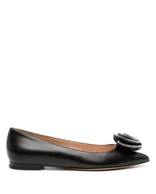 Gianvito Rossi Karina 05 レザー バレリーナシューズ - ブラック - サムネイル1