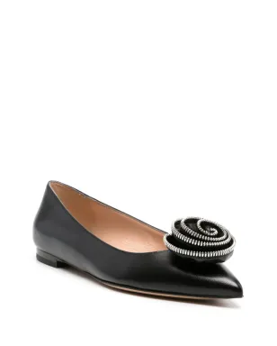 Gianvito Rossi Karina 05 レザー バレリーナシューズ - ブラック - サムネイル2