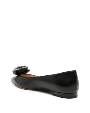 Gianvito Rossi Karina 05 レザー バレリーナシューズ - ブラック - サムネイル3