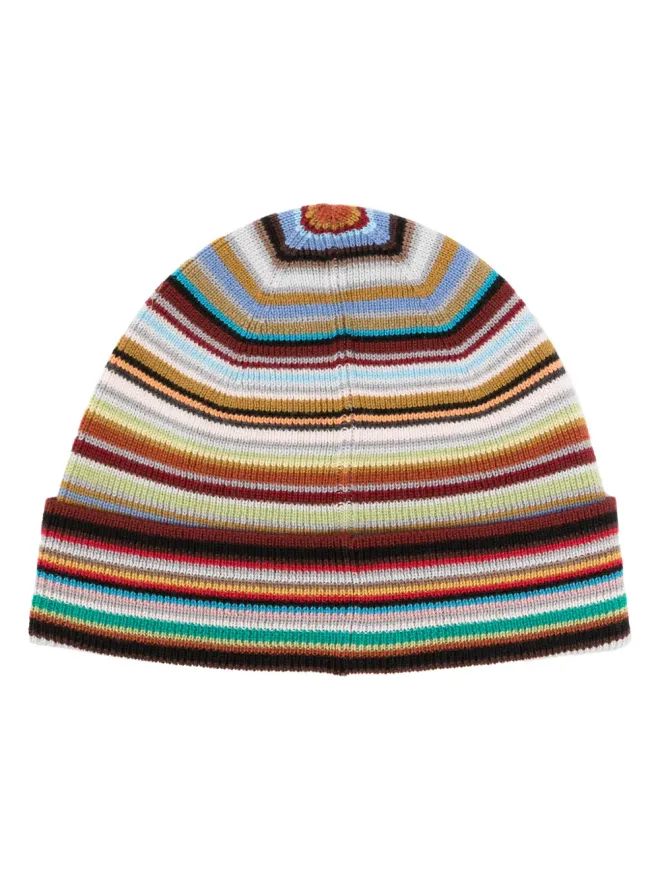 Paul Smith Paul Smith パターン柄インターシャ編み ヴァージンウールのビーニーの商品画像