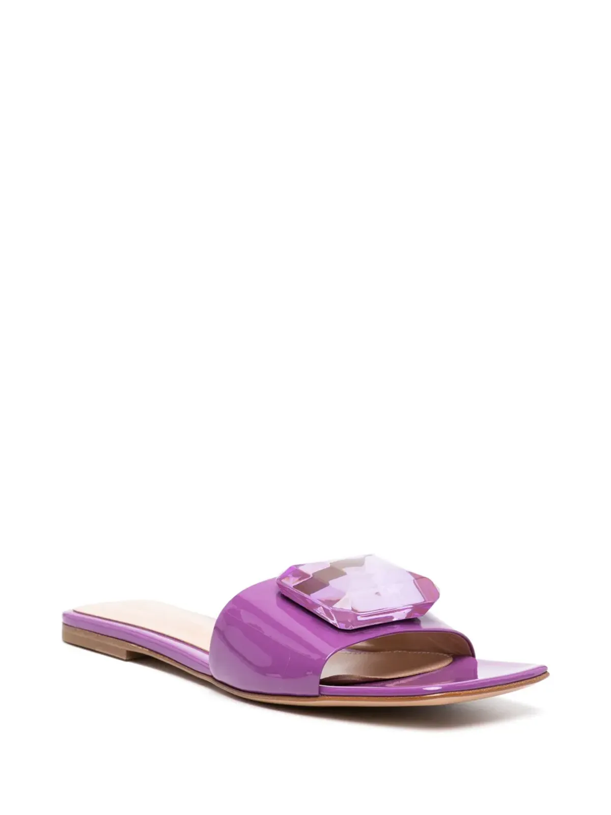 Gianvito Rossi ジャイプール クリスタル装飾スライド - Purple - 画像2