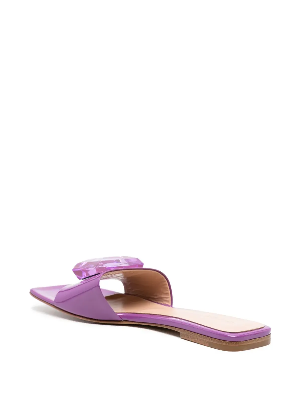 Gianvito Rossi ジャイプール クリスタル装飾スライド - Purple - 画像3
