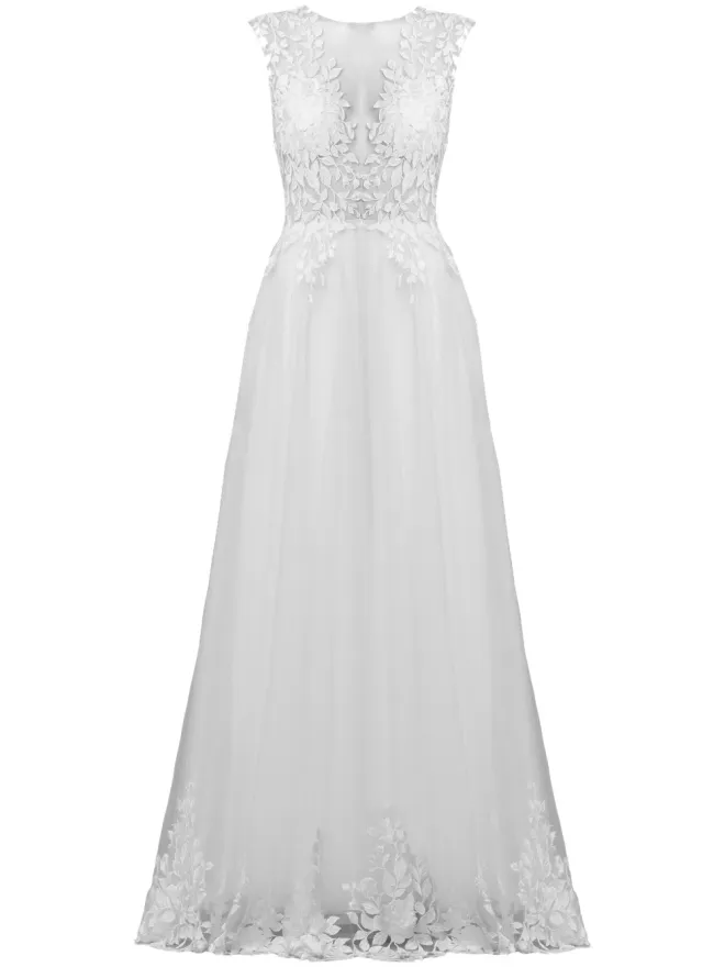 Tadashi Shoji Tadashi Shoji Hastings embroidered gown - Whiteの商品画像