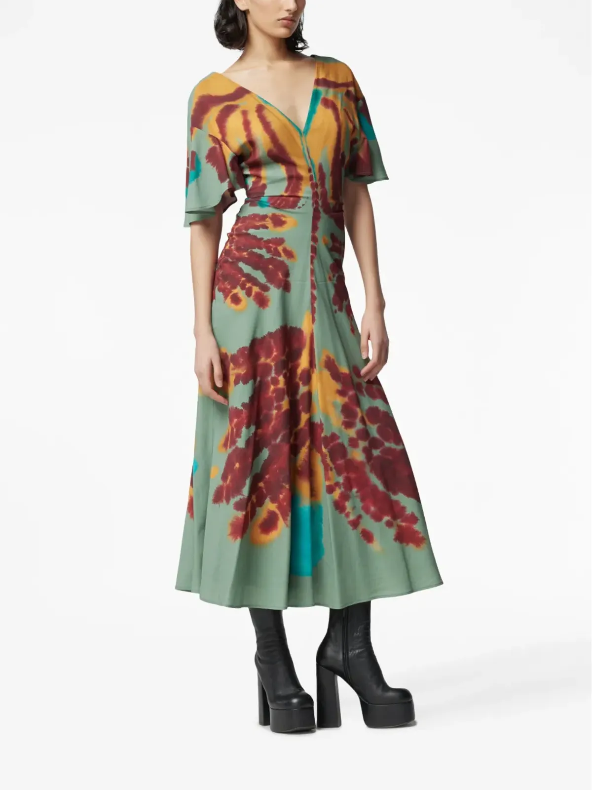 Altuzarra ペロペネース タイダイ ミディドレス - 画像3