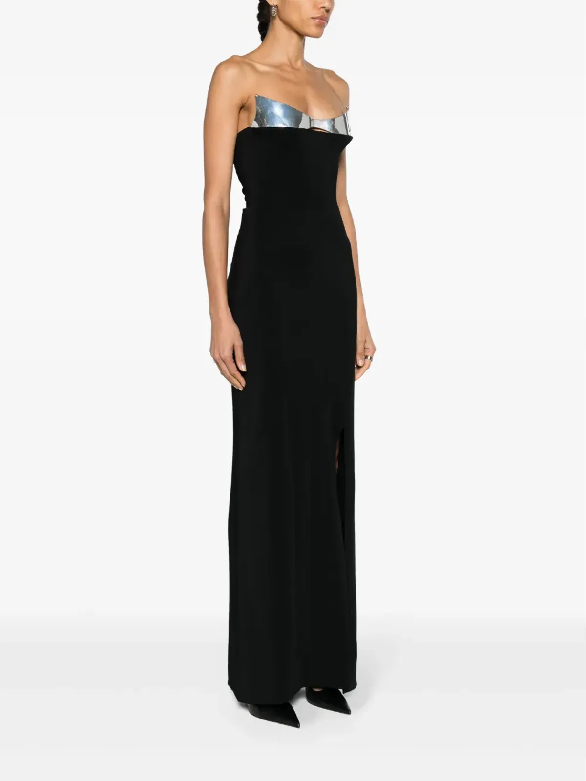 Mugler ストラクチャード・ストラップレス・マキシドレス - ブラック - 画像3