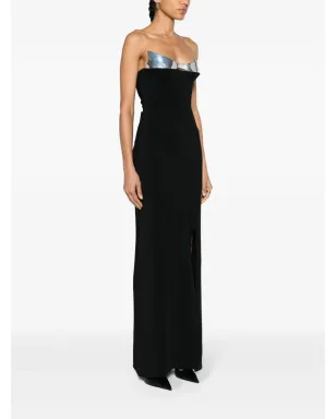 Mugler ストラクチャード・ストラップレス・マキシドレス - ブラック - サムネイル3