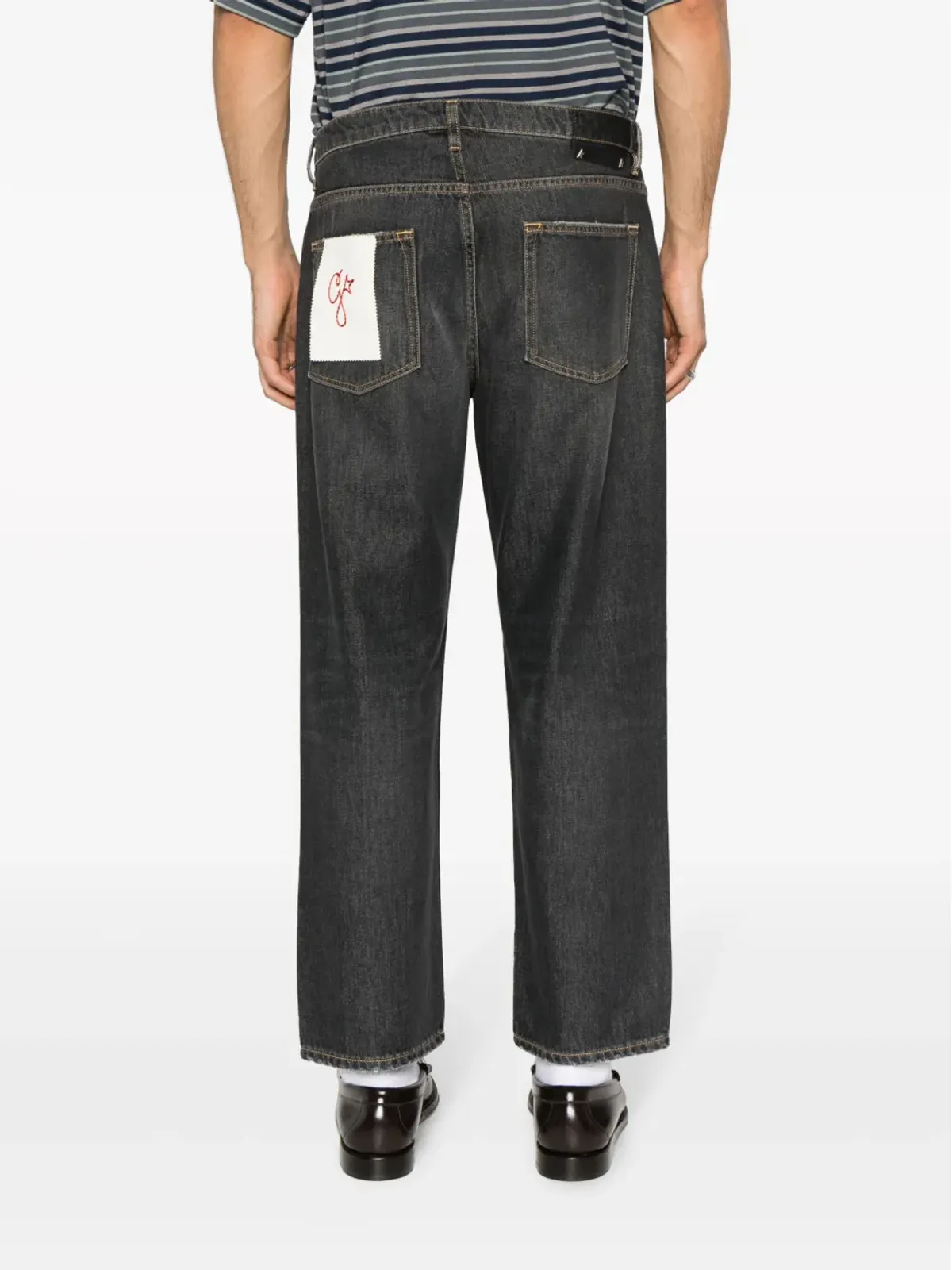 Golden Goose ロゴパッチ付きクロップドジーンズ - 画像4