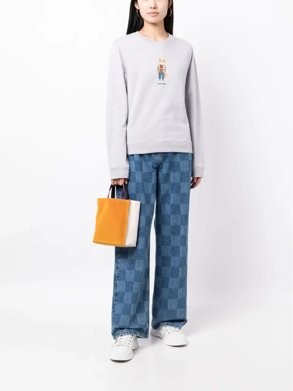 Maison Kitsuné 狐プリント コットン スウェットシャツ - グレー - 画像2