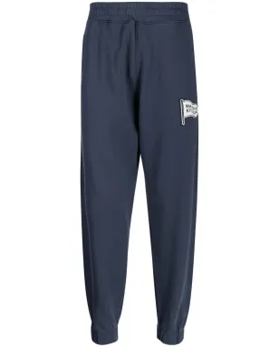Maison Kitsuné logo-patch cotton track pants - Blue - サムネイル1