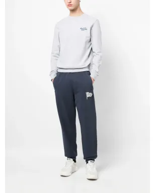 Maison Kitsuné logo-patch cotton track pants - Blue - サムネイル2