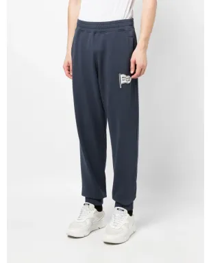 Maison Kitsuné logo-patch cotton track pants - Blue - サムネイル3