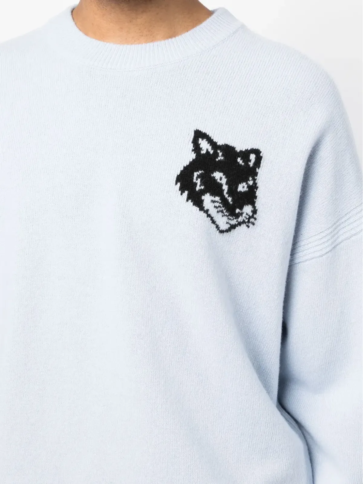 Maison Kitsuné インターシャ編み ロゴ ウール ジャンパー - 画像5