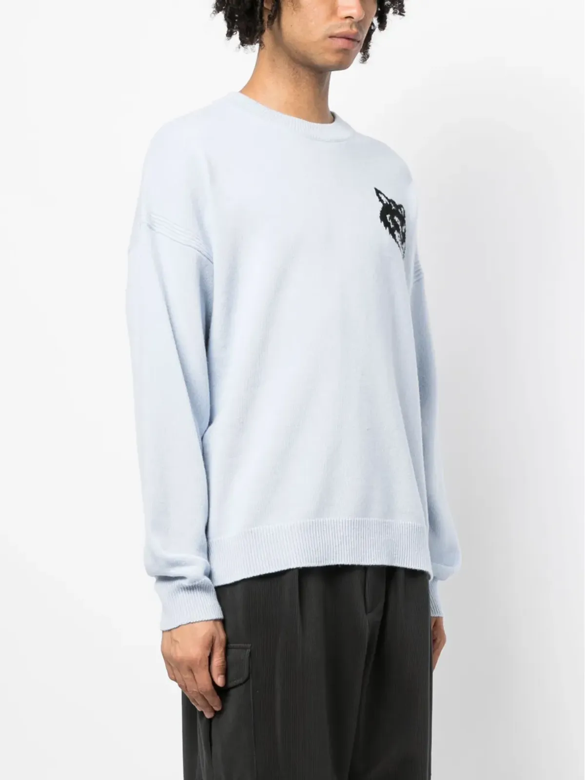 Maison Kitsuné インターシャ編み ロゴ ウール ジャンパー - 画像3