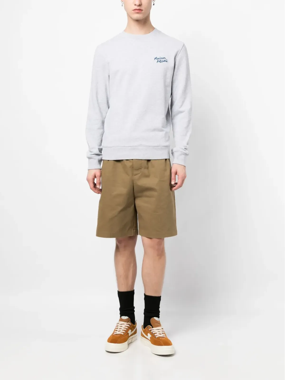 Maison Kitsuné ロゴ刺繍入り杢調スウェットシャツ - 画像2