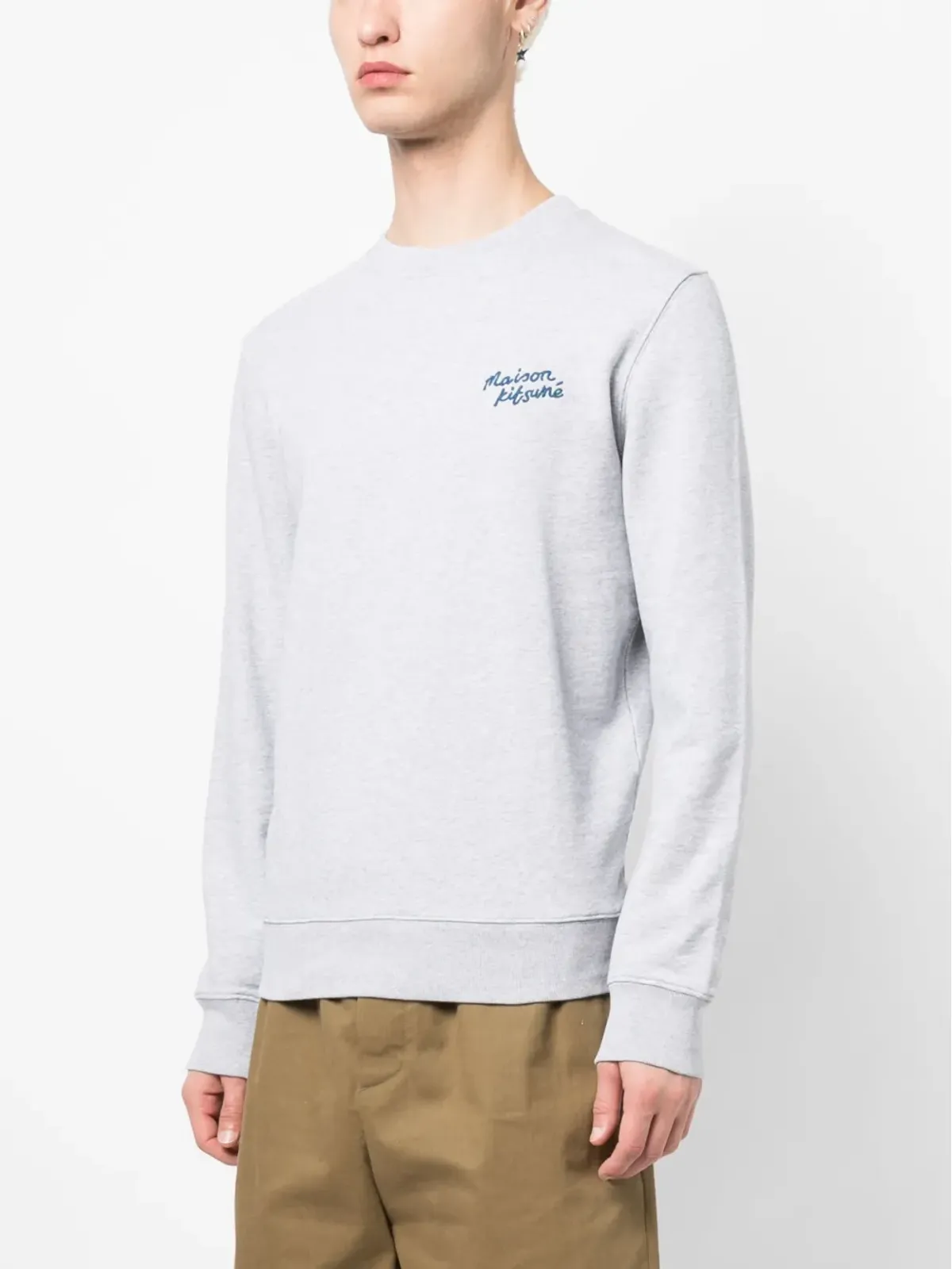 Maison Kitsuné ロゴ刺繍入り杢調スウェットシャツ - 画像3
