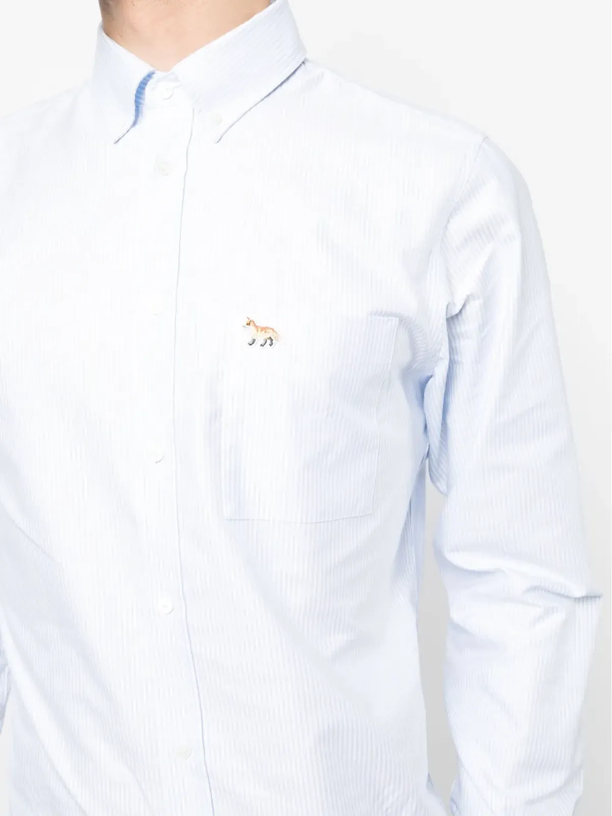Maison Kitsuné 刺繍キツネ コットンシャツ - 画像5