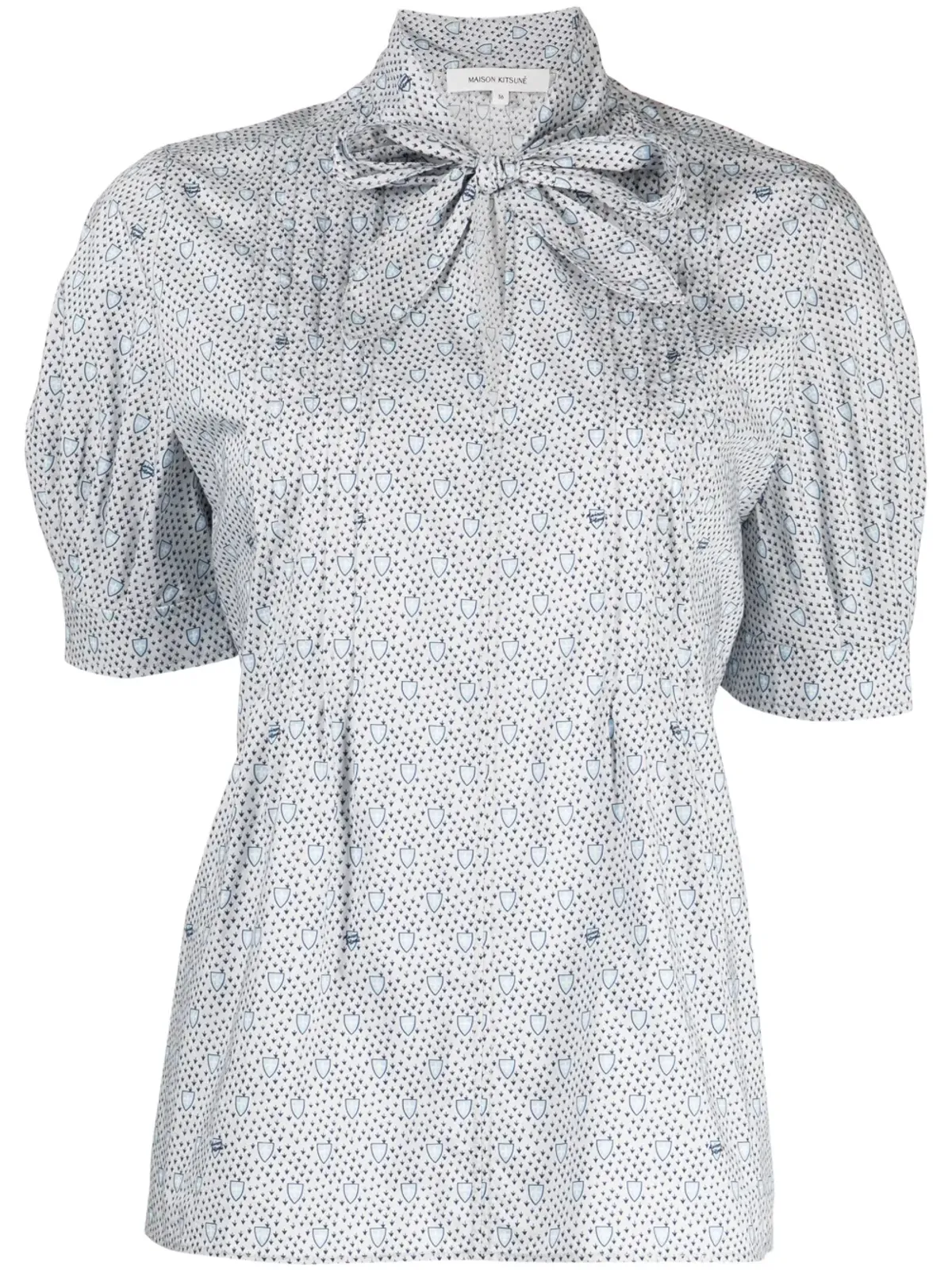 Maison Kitsuné モノグラム柄半袖シャツ - ブルー - 画像1