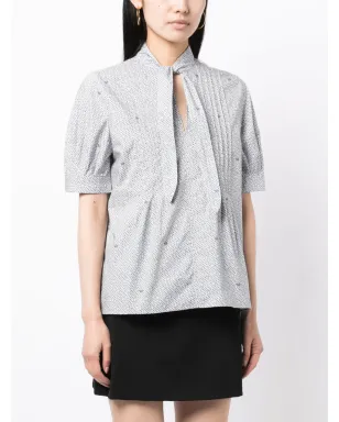Maison Kitsuné モノグラム柄半袖シャツ - ブルー - サムネイル3