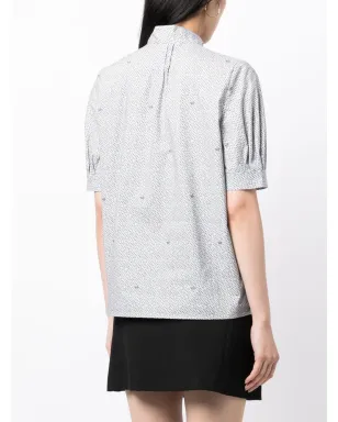Maison Kitsuné モノグラム柄半袖シャツ - ブルー - サムネイル4