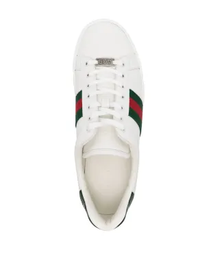 Gucci Aceストライプ ヘビ柄風スニーカー - White - サムネイル4