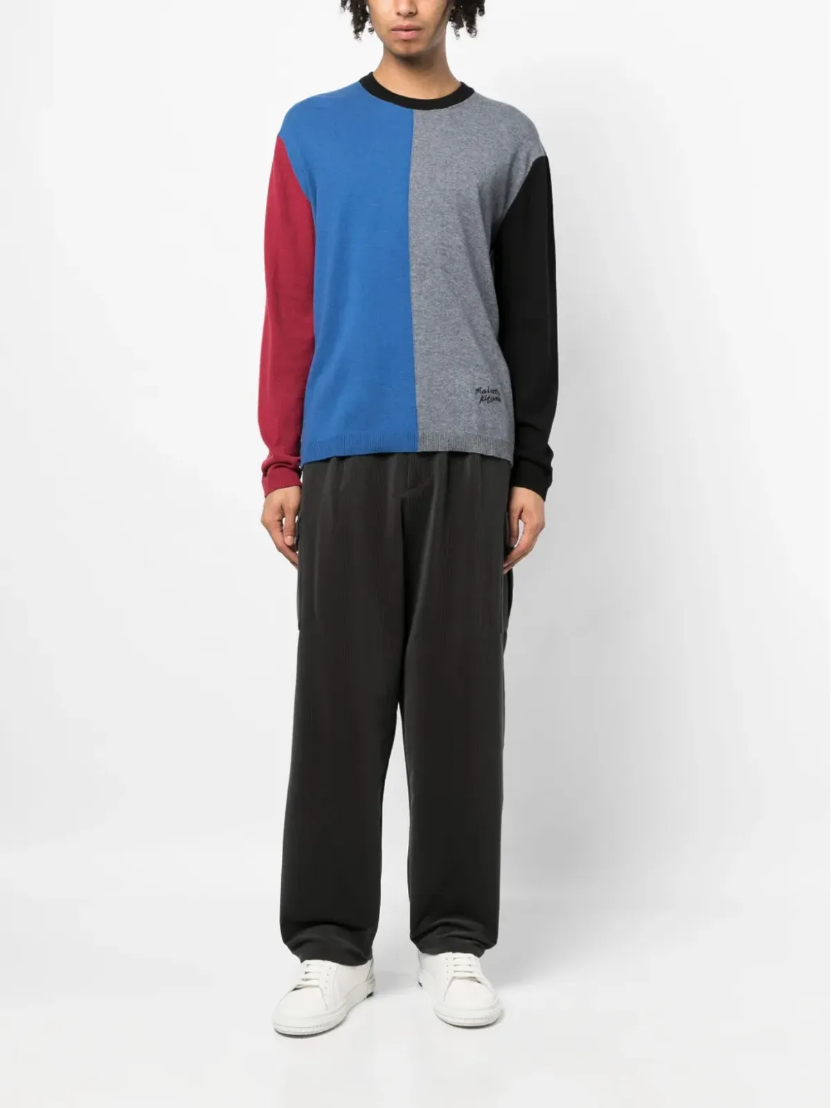 Maison Kitsuné カラーブロック編みジャンパー - 画像2