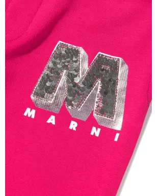 Marni Kids シークインロゴ ジャージー トラックパンツ - サムネイル3