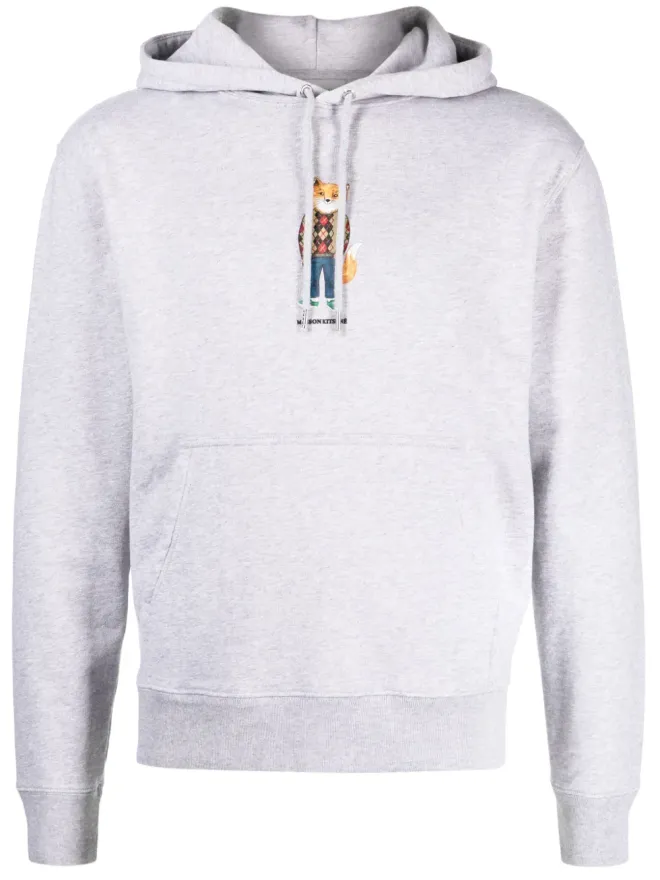 Maison Kitsuné Maison Kitsuné狐プリント入り メランジジャージー フード付きパーカーの商品画像