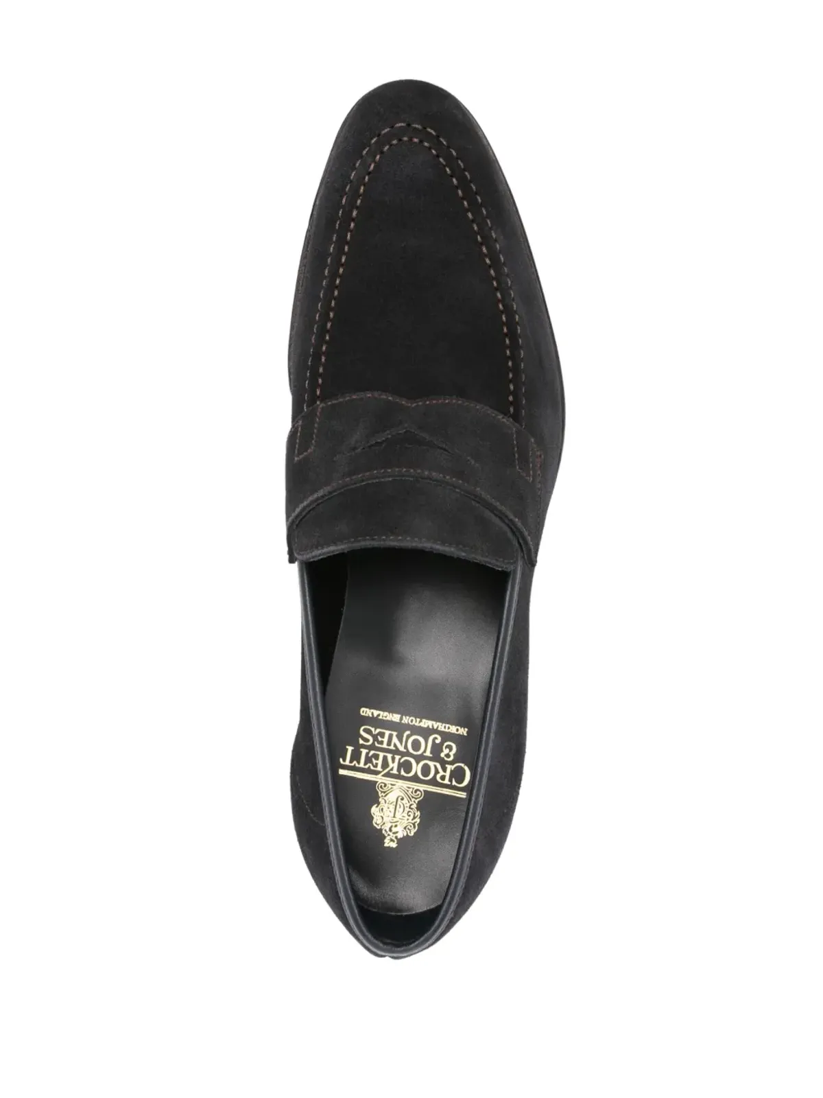 Crockett & Jones アーモンドトゥスエードローファー - 画像4