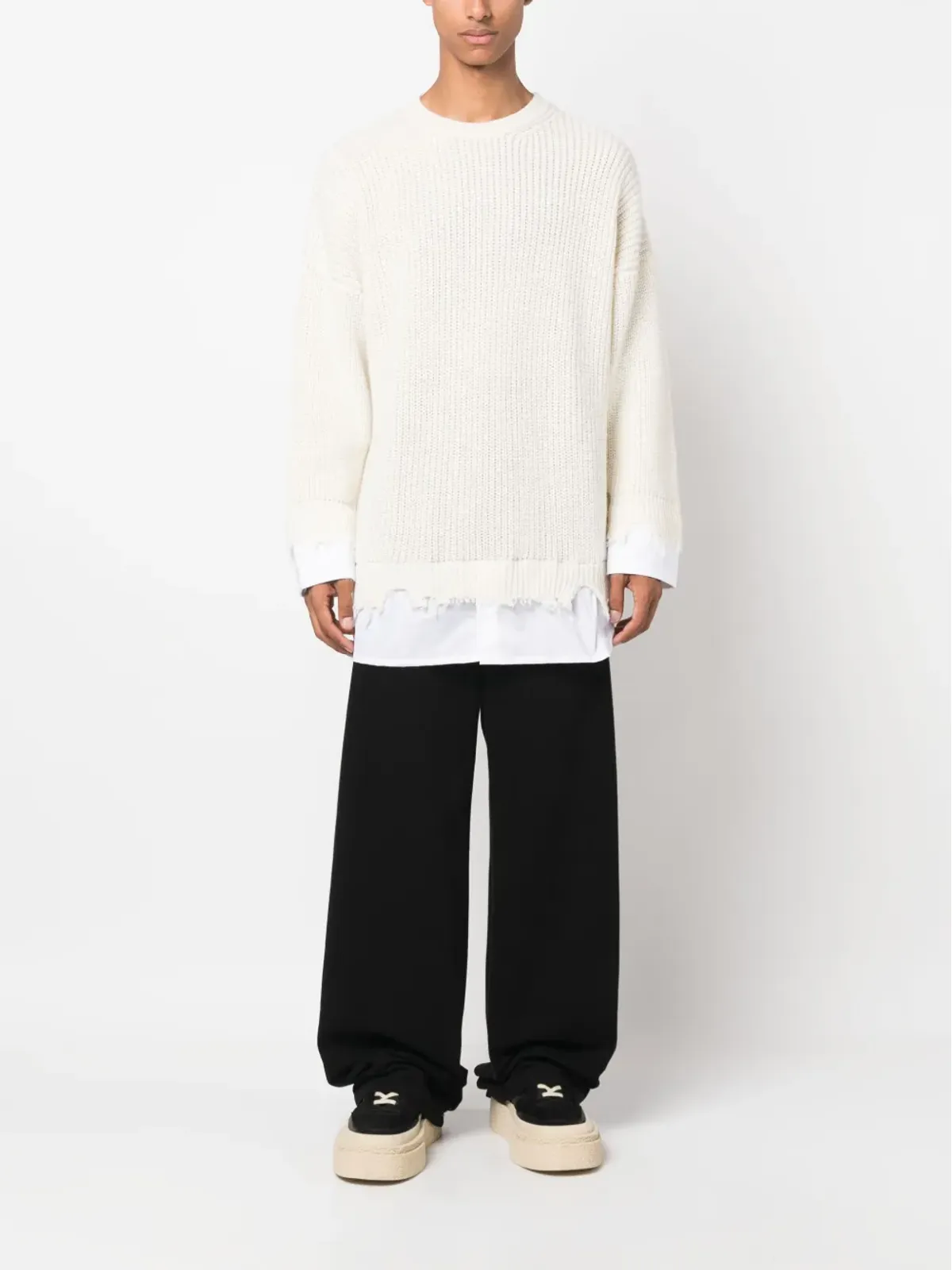 MM6 Maison Margiela レイヤード distressed クロシェ編みジャンパー - 画像2
