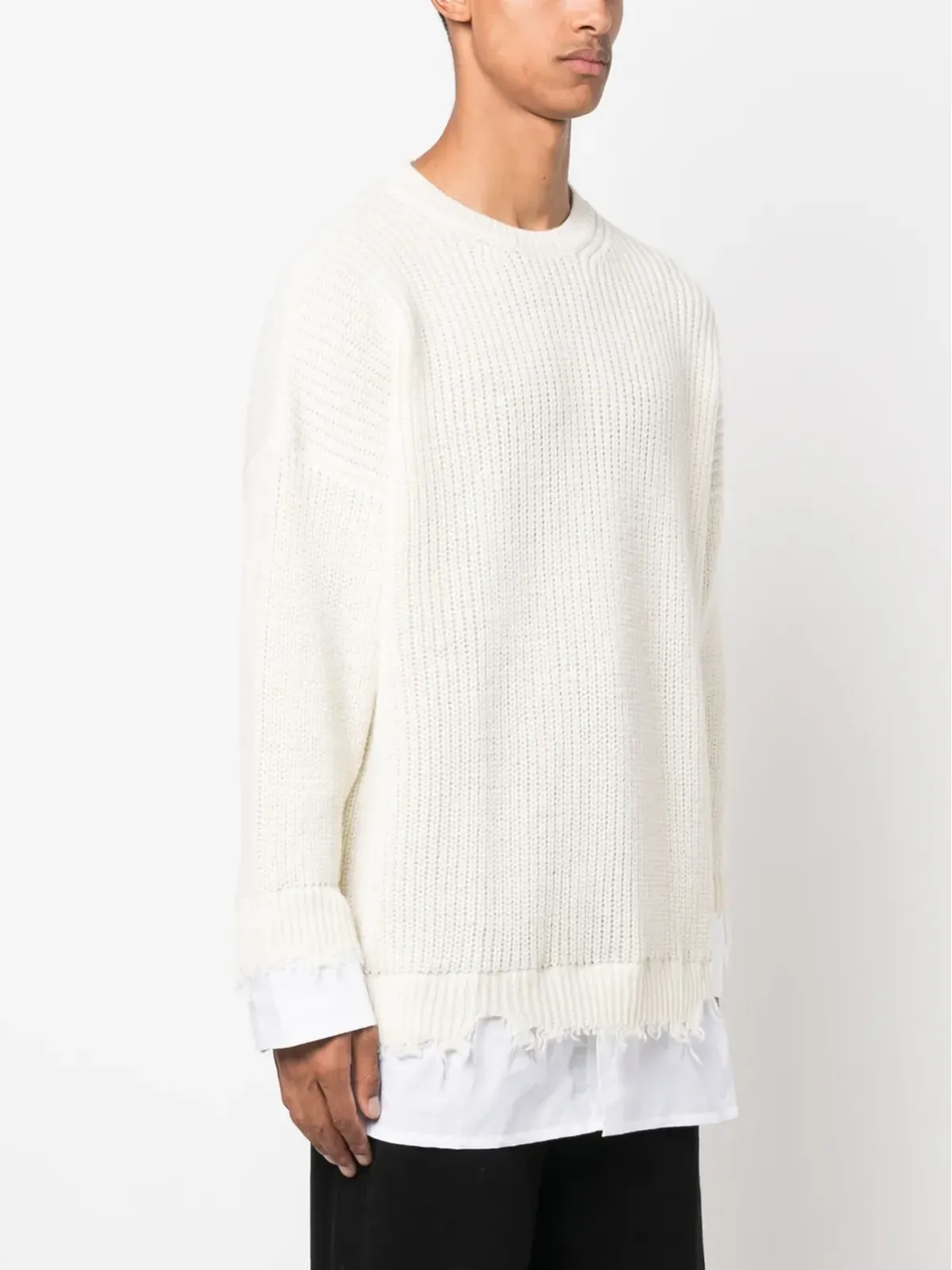 MM6 Maison Margiela レイヤード distressed クロシェ編みジャンパー - 画像3