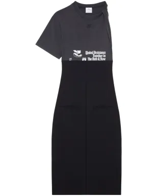 Courrèges ロゴプリント パネルド ミディドレス - サムネイル1