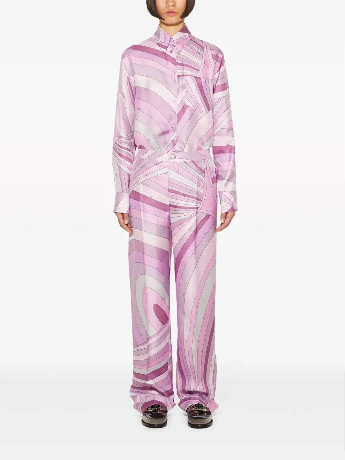 PUCCI アブストラクトプリント シルクパンツ - 画像2