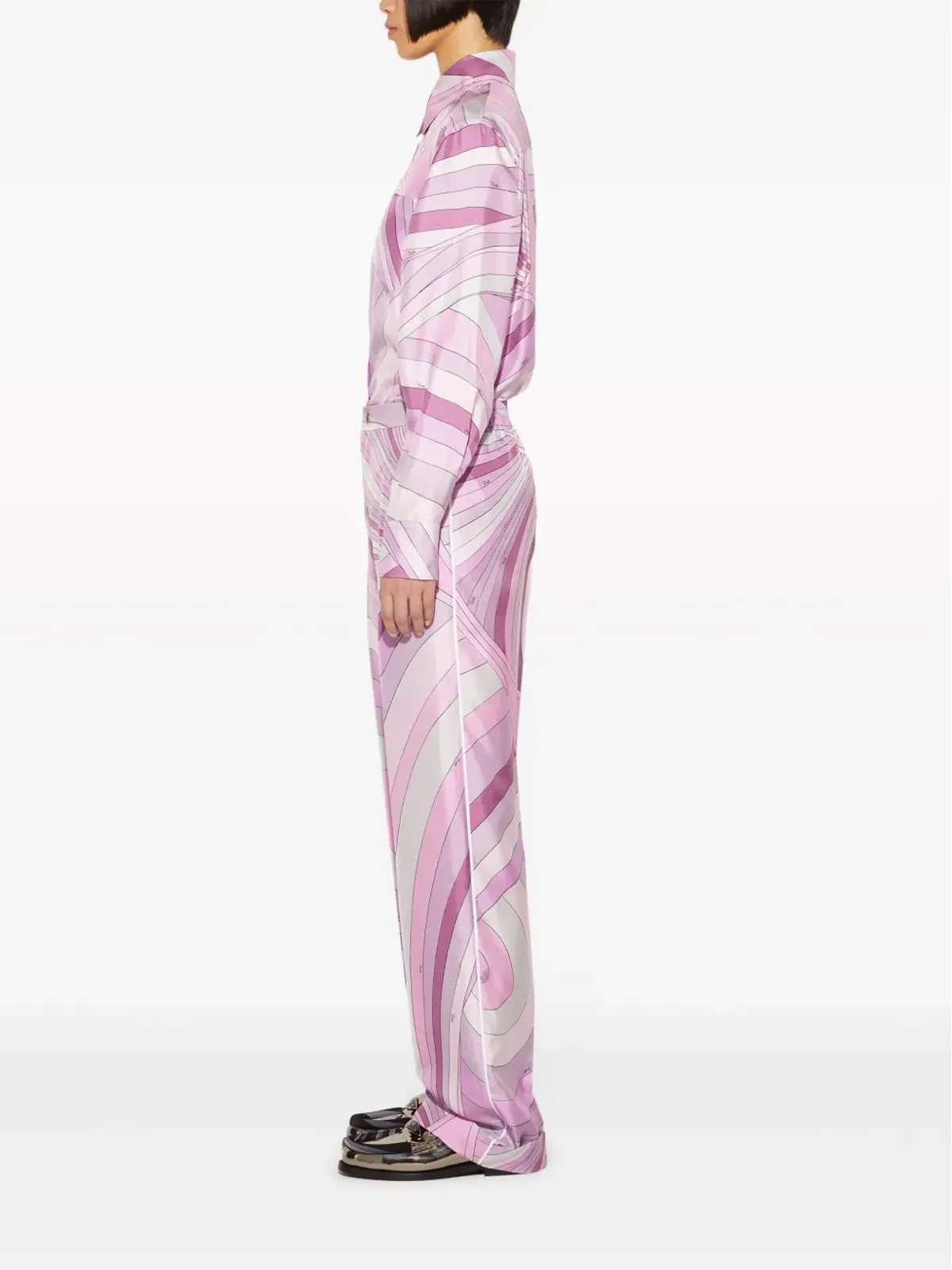 PUCCI アブストラクトプリント シルクパンツ - 画像3
