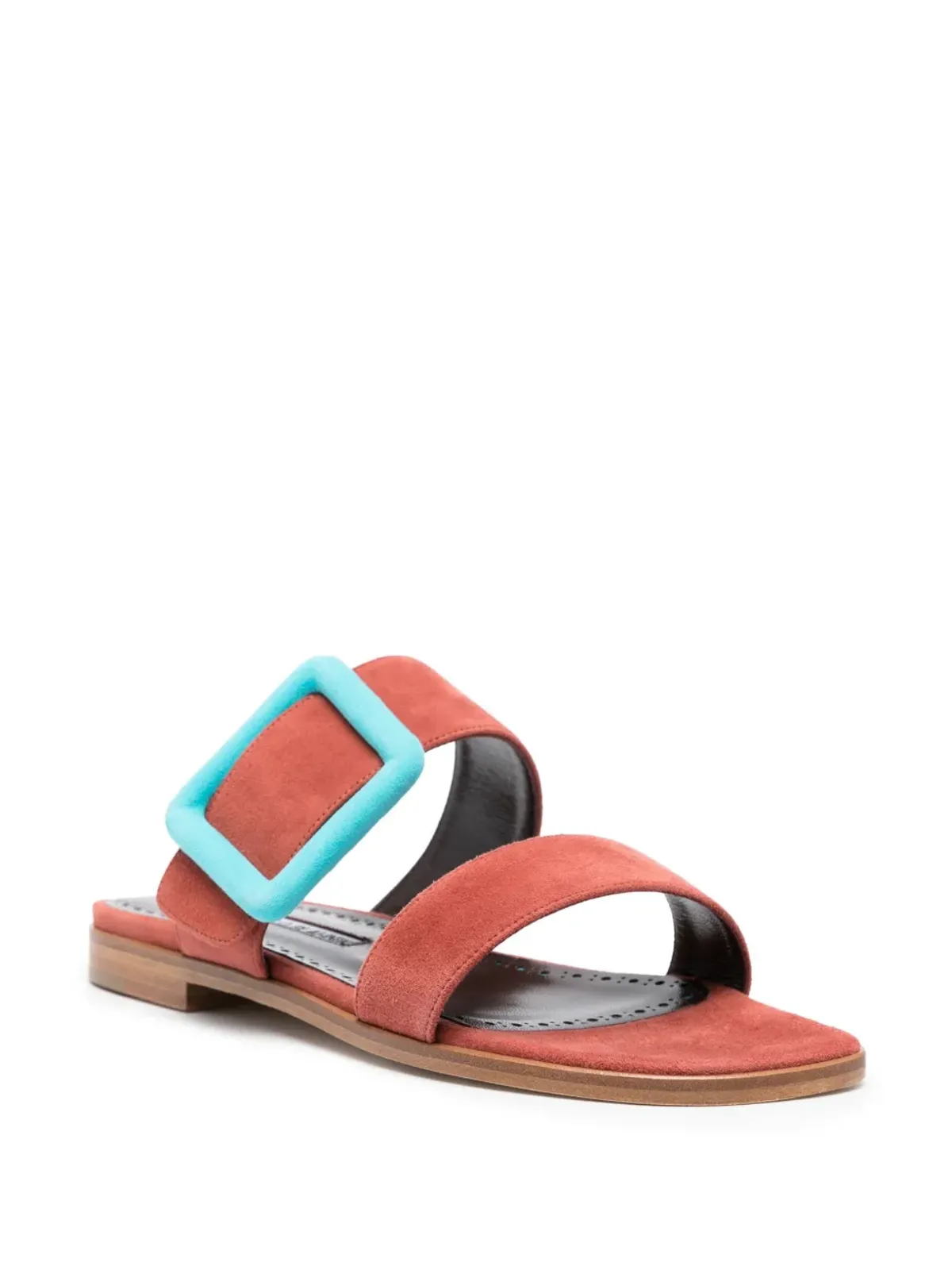 Manolo Blahnik バックルディテール・スエードサンダル - 画像2