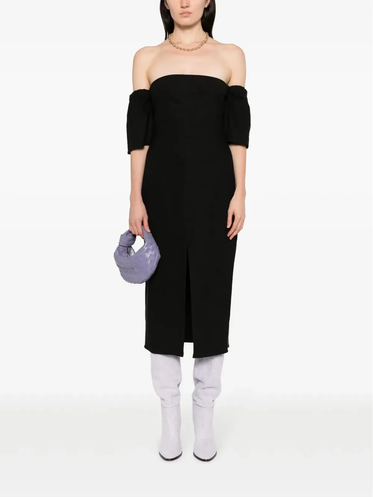 ISABEL MARANT ストーニー オフショルダーミディドレス - 画像2