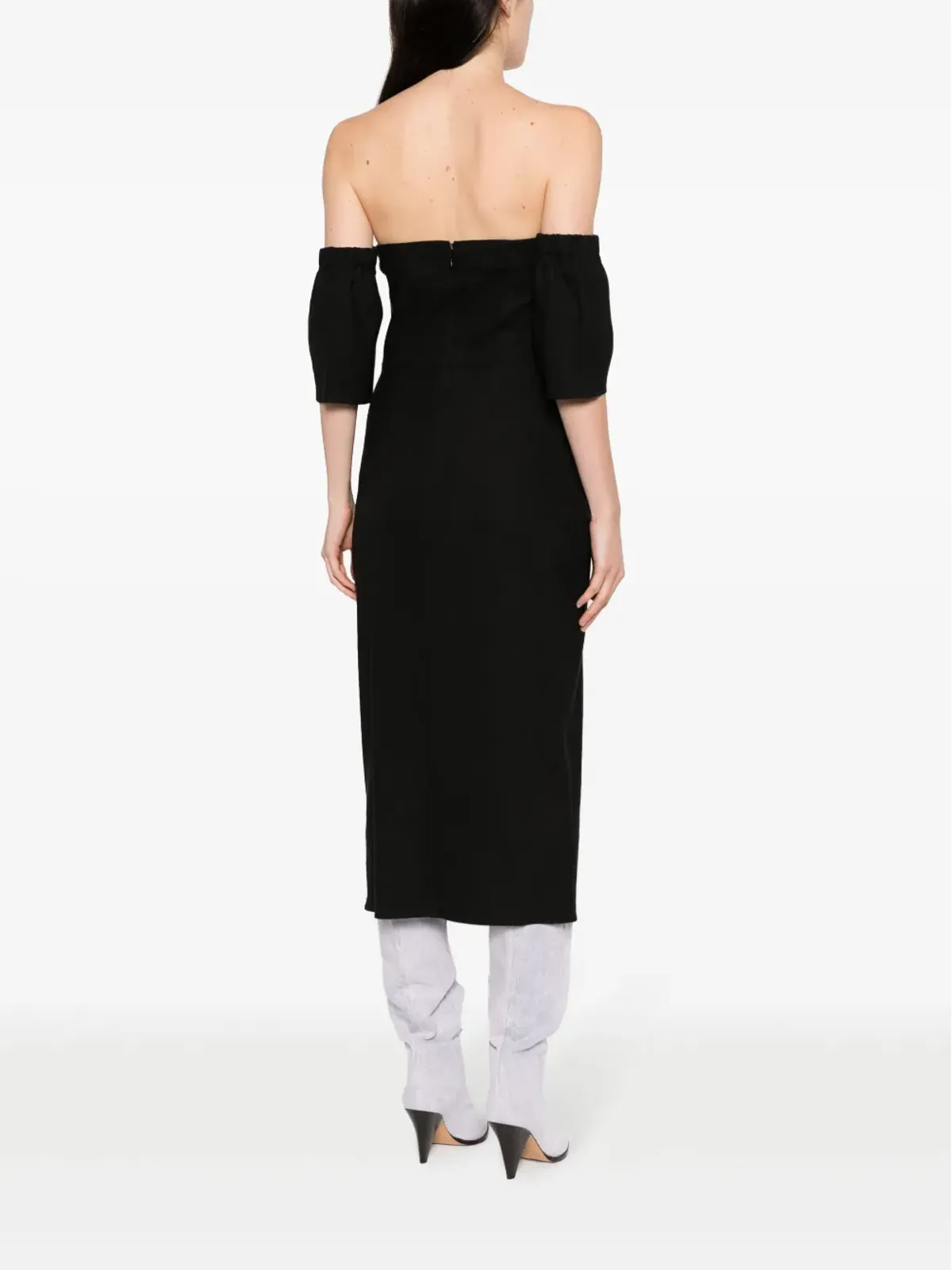 ISABEL MARANT ストーニー オフショルダーミディドレス - 画像4