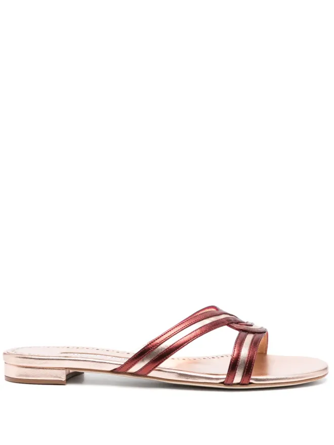 Manolo Blahnik Manolo Blahnik Gasachan レザー・スライド ピンクの商品画像