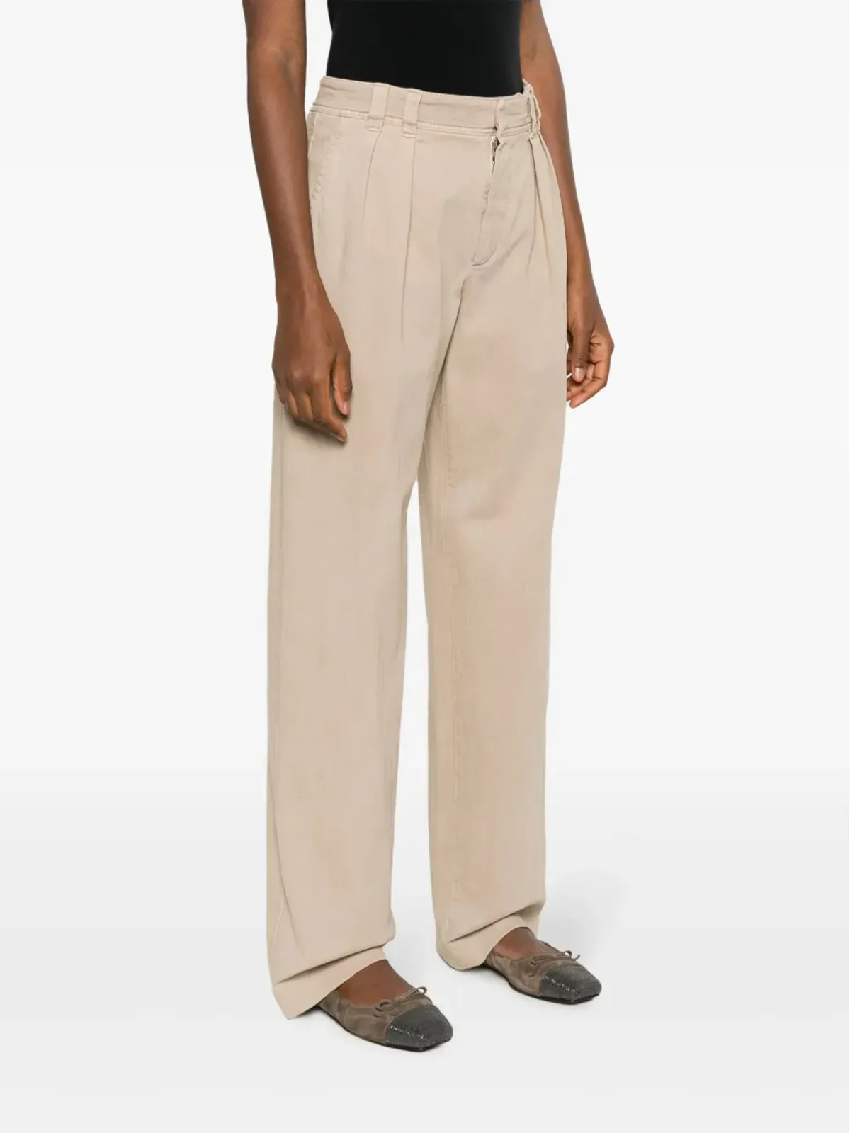 Brunello Cucinelli ティント プリーツ ボーイフレンドジーンズ - 画像3