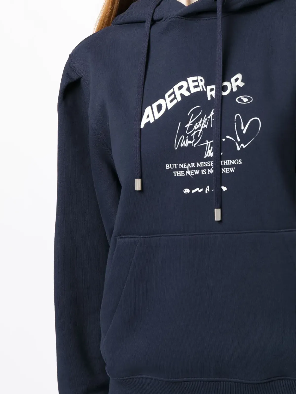 Ader Error ロゴ刺繍コットンフーディ - 画像5